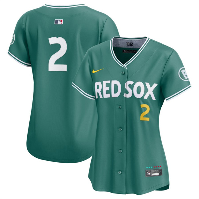 Women's Boston Red Sox #2 Alex Bregman Green 2025 City Connect Limited Stitched Baseball Jersey(Run Small) Women's Boston Red Sox #2 Alex Bregman Green 2025 City Connect Limited Stitched Baseball Jersey(Run Small)