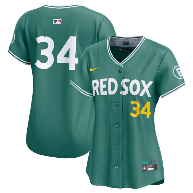 Women's Boston Red Sox #34 David Ortiz Green 2025 City Connect Limited Stitched Baseball Jersey(Run Small) Women's Boston Red Sox #34 David Ortiz Green 2025 City Connect Limited Stitched Baseball Jersey(Run Small)