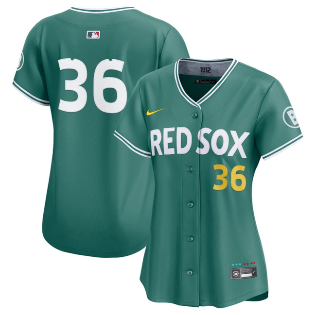 Women's Boston Red Sox #36 Triston Casas Green 2025 City Connect Limited Stitched Baseball Jersey(Run Small) Women's Boston Red Sox #36 Triston Casas Green 2025 City Connect Limited Stitched Baseball Jersey(Run Small)