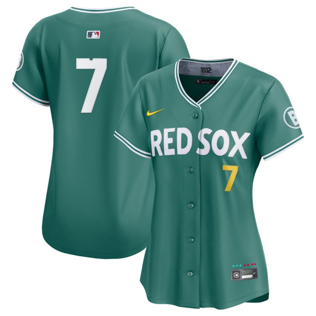 Women's Boston Red Sox #7 Masataka Yoshida Green 2025 City Connect Limited Stitched Baseball Jersey(Run Small) Women's Boston Red Sox #7 Masataka Yoshida Green 2025 City Connect Limited Stitched Baseball Jersey(Run Small)