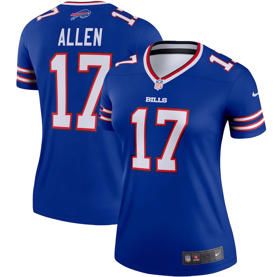 Women's Buffalo Bills #17 Josh Allen Royal With C Patch Limited Stitched Jersey Women's Buffalo Bills #17 Josh Allen Royal With C Patch Limited Stitched Jersey