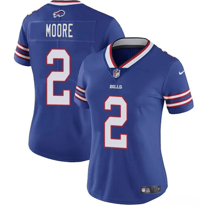 Women's Buffalo Bills #2 D.J. Moore Blue Vapor Stitched Football Jersey(Run Small) Women's Buffalo Bills #2 D.J. Moore Blue Vapor Stitched Football Jersey(Run Small)