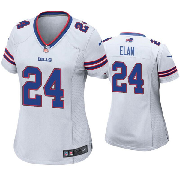 Women's Buffalo Bills #24 Kaiir Elam White Stitched Football Jersey Women's Buffalo Bills #24 Kaiir Elam White Stitched Football Jersey