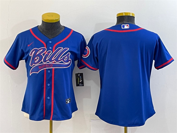 Women's Buffalo Bills Blank Royal With Patch Cool Base Stitched Baseball Jersey(Run Small) Women's Buffalo Bills Blank Royal With Patch Cool Base Stitched Baseball Jersey(Run Small)