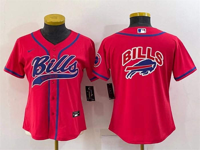 Women's Buffalo Bills Red Team Big Logo With Patch Cool Base Stitched Baseball Jersey(Run Small) Women's Buffalo Bills Red Team Big Logo With Patch Cool Base Stitched Baseball Jersey(Run Small)