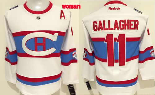 Women's Canadiens #11 Brendan Gallagher White 2016 Winter Classic Stitched NHL Jersey
