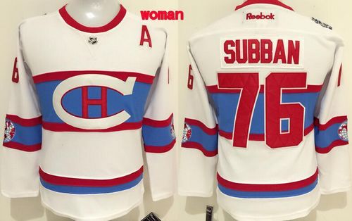 Women's Canadiens #76 P.K Subban White 2016 Winter Classic Stitched NHL Jersey