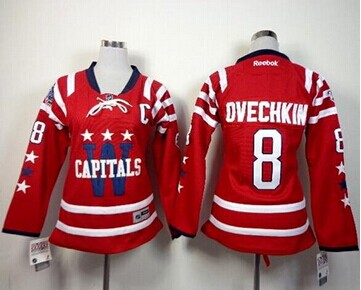 Women's Capitals #8 Alex Ovechkin 2015 Winter Classic Red NHL Jersey