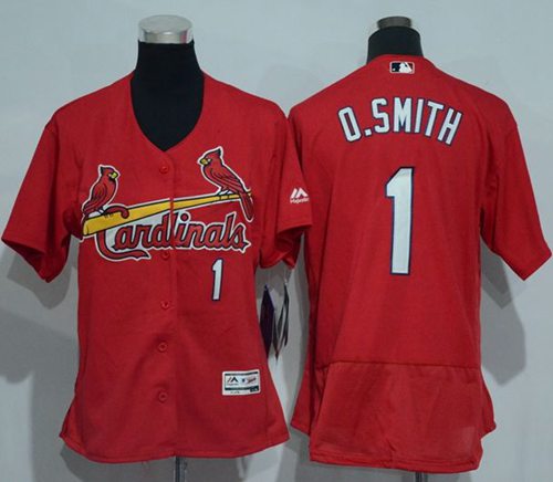 Women's Cardinals #1 Ozzie Smith Red Flexbase Authentic Stitched MLB Jersey Women's Cardinals #1 Ozzie Smith Red Flexbase Authentic Stitched MLB Jersey