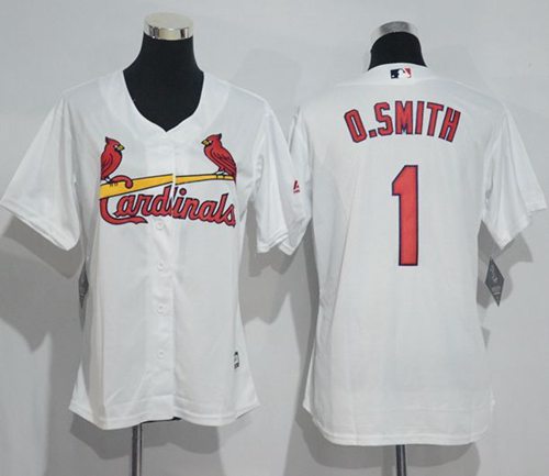 Women's Cardinals #1 Ozzie Smith White Home Stitched MLB Jersey Women's Cardinals #1 Ozzie Smith White Home Stitched MLB Jersey