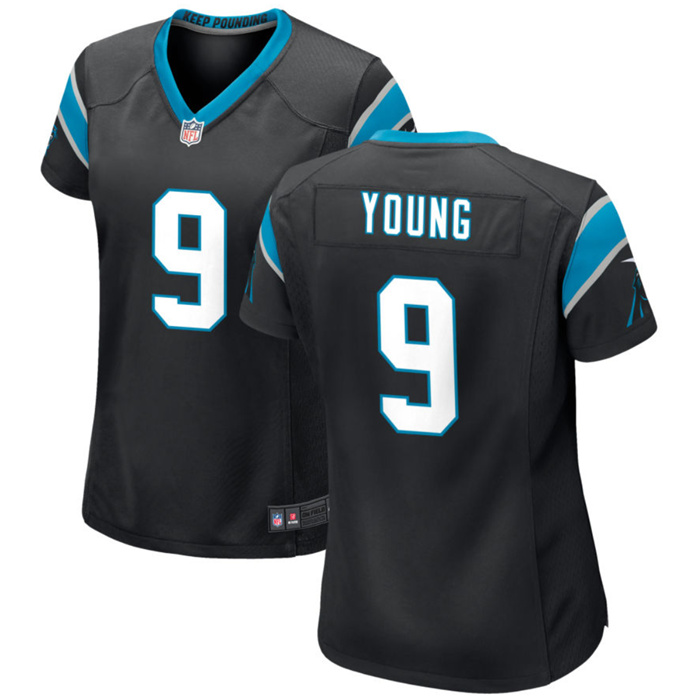 Women's Carolina Panthers #9 Bryce Young Black Stitched Game Jersey(Run Small) Women's Carolina Panthers #9 Bryce Young Black Stitched Game Jersey(Run Small)