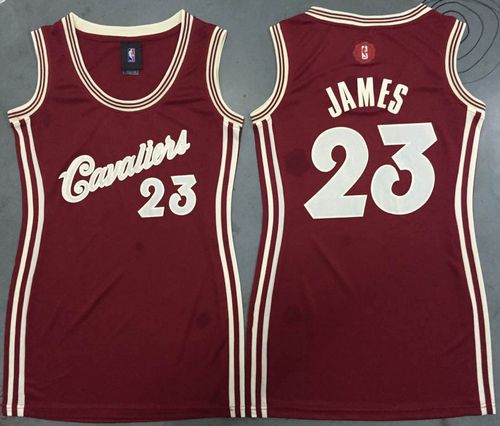 Women's Cavaliers #23 LeBron James Red 2015-2016 Christmas Day  Dress Stitched NBA Jersey
