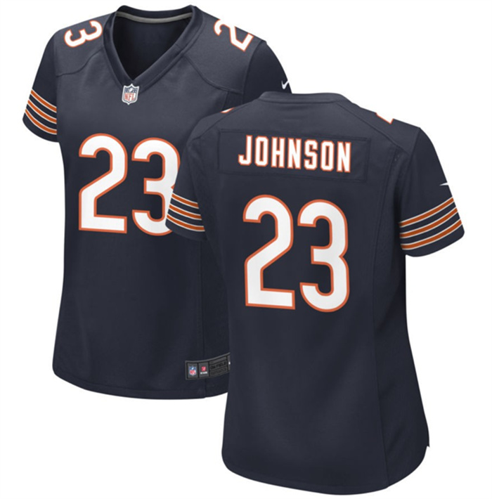 Women's Chicago Bears #23 Roschon Johnson Navy Stitched Game Jersey(Run Small) Women's Chicago Bears #23 Roschon Johnson Navy Stitched Game Jersey(Run Small)
