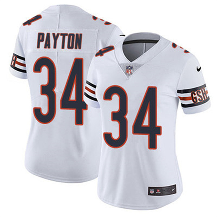 Women's Chicago Bears #34 Walter Payton White Vapor Untouchable Limited Stitched Jersey(Run Small) Women's Chicago Bears #34 Walter Payton White Vapor Untouchable Limited Stitched Jersey(Run Small)