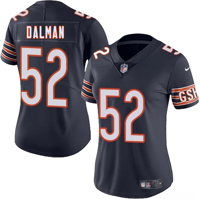 Women's Chicago Bears #52 Drew Dalman Navy 2025 Vapor Stitched Jersey(Run Small) Women's Chicago Bears #52 Drew Dalman Navy 2025 Vapor Stitched Jersey(Run Small)