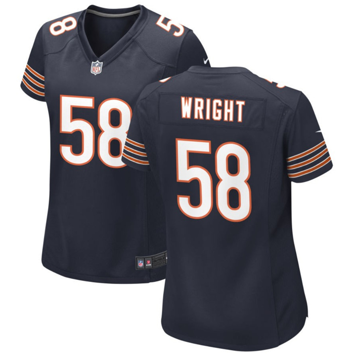 Women's Chicago Bears #58 Darnell Wright Navy Stitched Game Jersey(Run Small) Women's Chicago Bears #58 Darnell Wright Navy Stitched Game Jersey(Run Small)