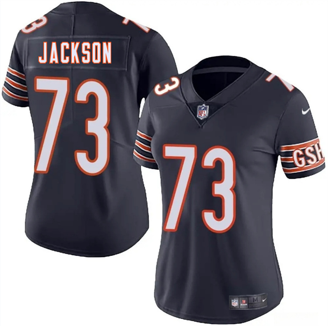 Women's Chicago Bears #73 Jonah Jackson Navy 2025 Vapor Stitched Jersey(Run Small) Women's Chicago Bears #73 Jonah Jackson Navy 2025 Vapor Stitched Jersey(Run Small)