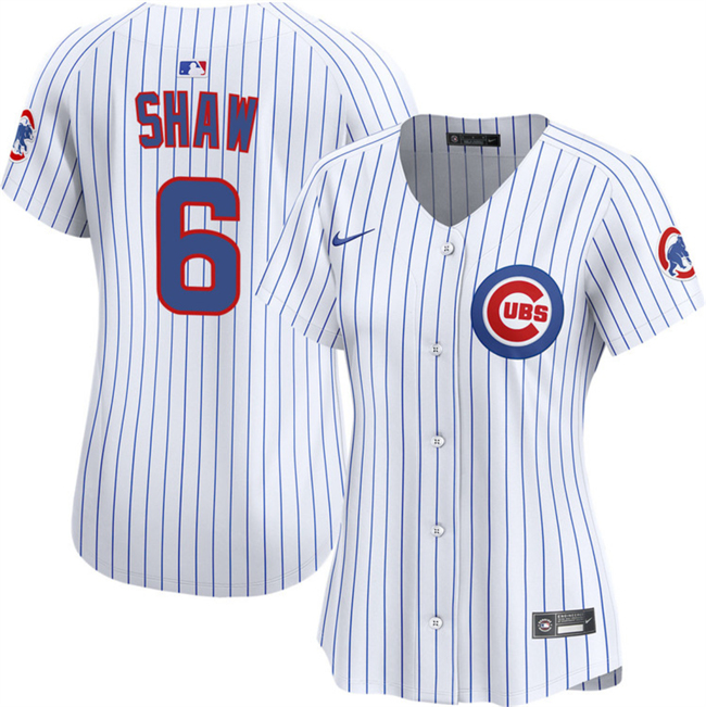 Women's Chicago Cubs #6 Matt Shaw White Home Limited Stitched Baseball Jersey(Run Small) Women's Chicago Cubs #6 Matt Shaw White Home Limited Stitched Baseball Jersey(Run Small)