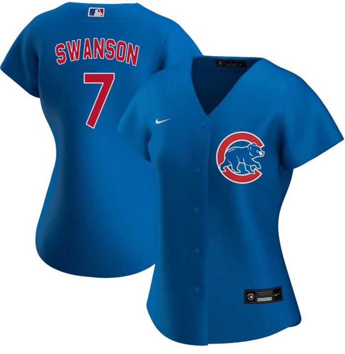 Women's Chicago Cubs #7 Dansby Swanson Royal Stitched Baseball Jersey(Run Small) Women's Chicago Cubs #7 Dansby Swanson Royal Stitched Baseball Jersey(Run Small)