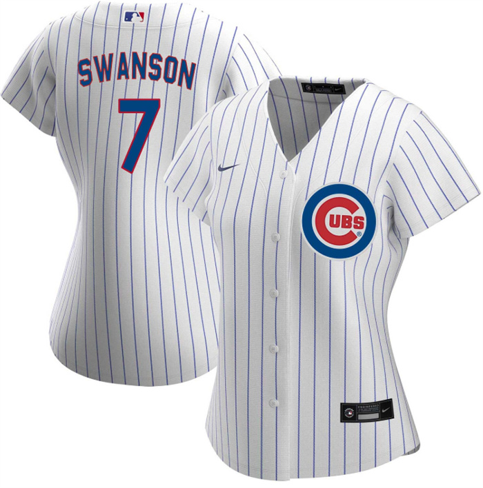 Women's Chicago Cubs #7 Dansby Swanson White Stitched Baseball Jersey(Run Small) Women's Chicago Cubs #7 Dansby Swanson White Stitched Baseball Jersey(Run Small)