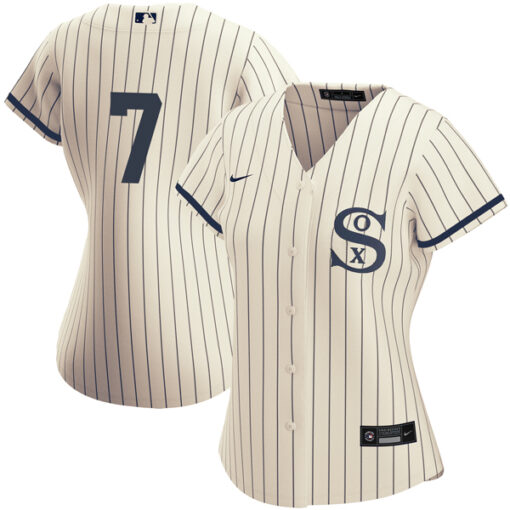 Women's Chicago White Sox #7 Tim Anderson 2021 Cream Navy Name&Number Field Of Dreams Cool Base Stitched Jersey(Run Small) Women's Chicago White Sox #7 Tim Anderson 2021 Cream Navy Name&Number Field Of Dreams Cool Base Stitched Jersey(Run Small)