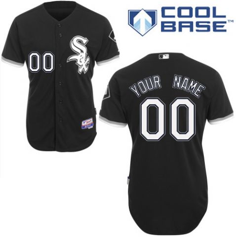 Women's Chicago White Sox Alternate Black Customized Jersey Women's Chicago White Sox Alternate Black Customized Jersey