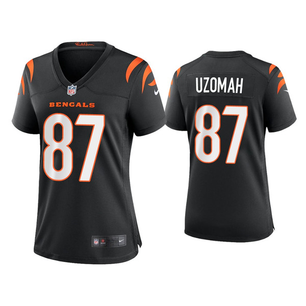 Women's Cincinnati Bengals #87 C.J. Uzomah 2021 New Black Vapor Limited Stitched Jersey(Run Small) Women's Cincinnati Bengals #87 C.J. Uzomah 2021 New Black Vapor Limited Stitched Jersey(Run Small)