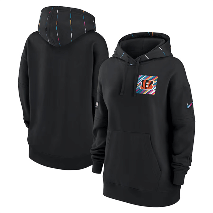Women's Cincinnati Bengals Black 2023 Crucial Catch Club Pullover Hoodie(Run Small) Women's Cincinnati Bengals Black 2023 Crucial Catch Club Pullover Hoodie(Run Small)