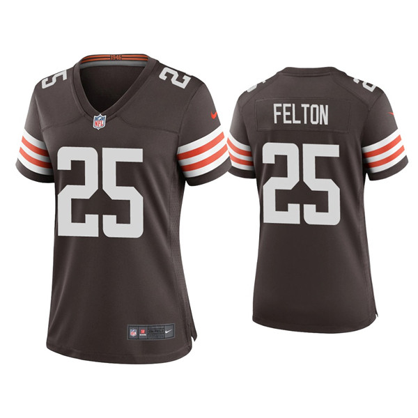 Women's Cleveland Browns #25 Demetric Felton 2020 New Brown Stitched Jersey(Run Small) Women's Cleveland Browns #25 Demetric Felton 2020 New Brown Stitched Jersey(Run Small)