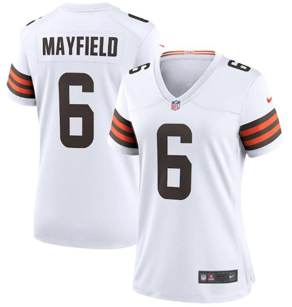 Women's Cleveland Browns #6 Baker Mayfield 2020 New White Stitched Jersey(Run Small) Women's Cleveland Browns #6 Baker Mayfield 2020 New White Stitched Jersey(Run Small)