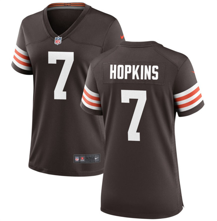 Women's Cleveland Browns #7 Dustin Hopkins Brown Stitched Jersey(Run Small) Women's Cleveland Browns #7 Dustin Hopkins Brown Stitched Jersey(Run Small)