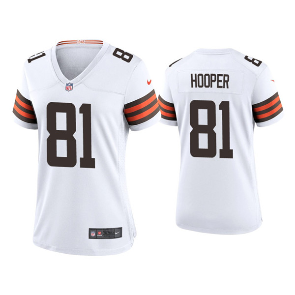 Women's Cleveland Browns #81 Austin Hooper 2020 New White Stitched Jersey(Run Small) Women's Cleveland Browns #81 Austin Hooper 2020 New White Stitched Jersey(Run Small)