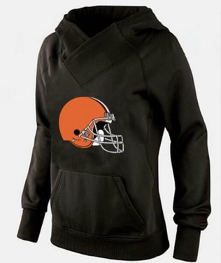 Women's Cleveland Browns Logo Pullover Hoodie Black Women's Cleveland Browns Logo Pullover Hoodie Black