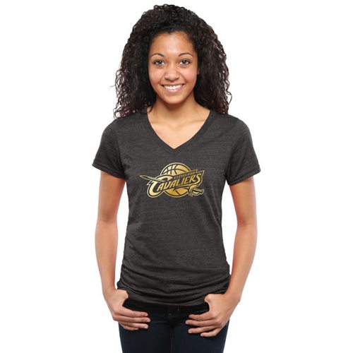 Women's Cleveland Cavaliers Gold Collection V-Neck Tri-Blend T-Shirt