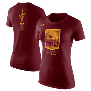 Women's Cleveland Cavaliers Nike Women's 2018 NBA Finals Bound City DNA Cotton Performance T-Shirt Red