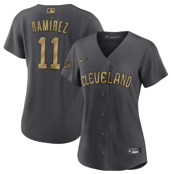 Women's Cleveland Guardians #11 José Ramírez 2022 All-Star Charcoal Stitched Baseball Jersey(Run Small) Women's Cleveland Guardians #11 José Ramírez 2022 All-Star Charcoal Stitched Baseball Jersey(Run Small)