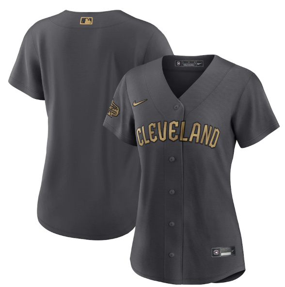 Women's Cleveland Guardians Blank 2022 All-Star Charcoal Stitched Baseball Jersey(Run Small) Women's Cleveland Guardians Blank 2022 All-Star Charcoal Stitched Baseball Jersey(Run Small)