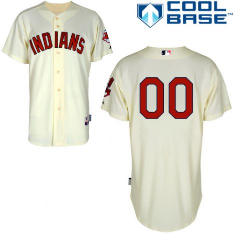 Women's Cleveland Indians Cream Customized Jersey Women's Cleveland Indians Cream Customized Jersey