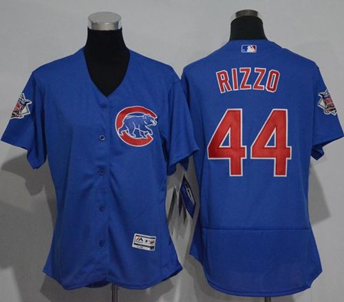 Women's Cubs #44 Anthony Rizzo Blue Flexbase Authentic Stitched MLB Jersey