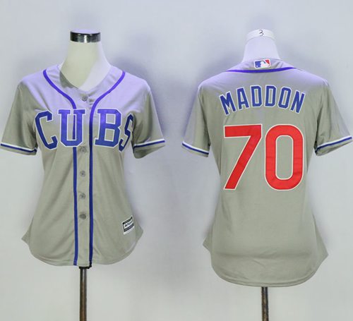 Women's Cubs #70 Joe Maddon Grey Alternate Road Stitched MLB Jersey