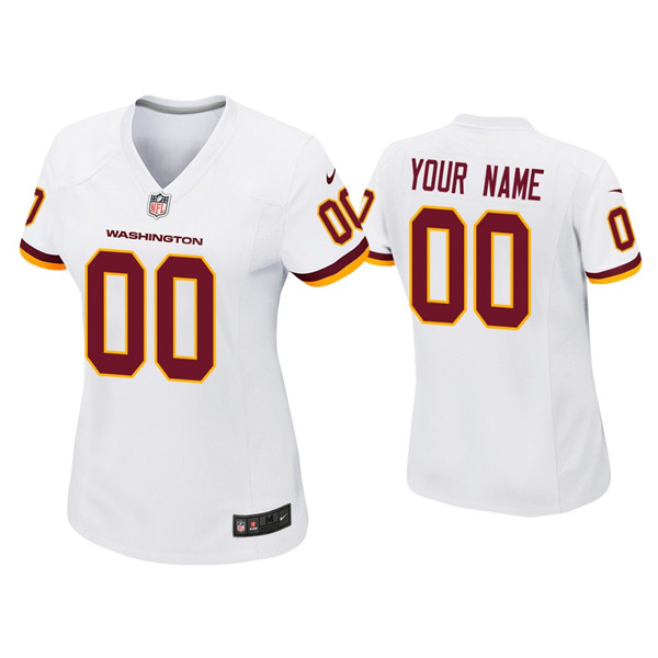 Women's Custom Washington White Game Jersey Women's Custom Washington White Game Jersey