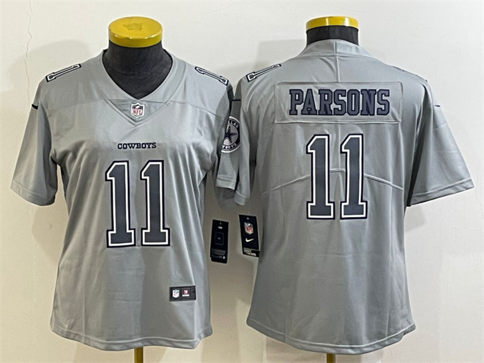 Women's Dallas Cowboys #11 Micah Parsons Grey Atmosphere Fashion Stitched Jersey(Run Small) Women's Dallas Cowboys #11 Micah Parsons Grey Atmosphere Fashion Stitched Jersey(Run Small)