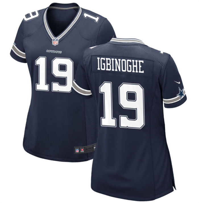Women's Dallas Cowboys #19 Noah Igbinoghene Navy Stitched Football Jersey(Run Small) Women's Dallas Cowboys #19 Noah Igbinoghene Navy Stitched Football Jersey(Run Small)