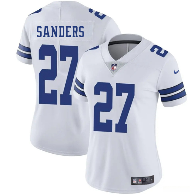Women's Dallas Cowboys #27 Miles Sanders White 2025 Vapor Limited Stitched Football Jersey(Run Small) Women's Dallas Cowboys #27 Miles Sanders White 2025 Vapor Limited Stitched Football Jersey(Run Small)