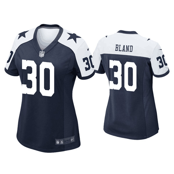Women's Dallas Cowboys #30 DaRon Bland Navy White Stitched Game Jersey(Run Small)