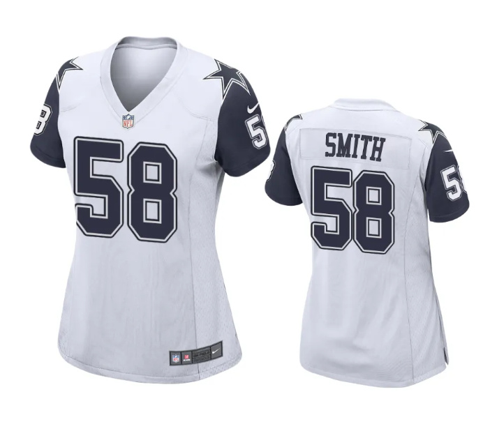 Women's Dallas Cowboys #58 Mazi Smith White Stitched Football Game Jersey(Run Small) Women's Dallas Cowboys #58 Mazi Smith White Stitched Football Game Jersey(Run Small)