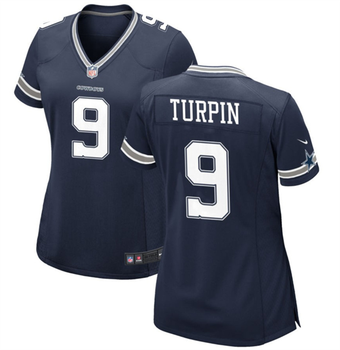 Women's Dallas Cowboys #9 KaVontae Turpin Navy Stitched Football Jersey(Run Small) Women's Dallas Cowboys #9 KaVontae Turpin Navy Stitched Football Jersey(Run Small)