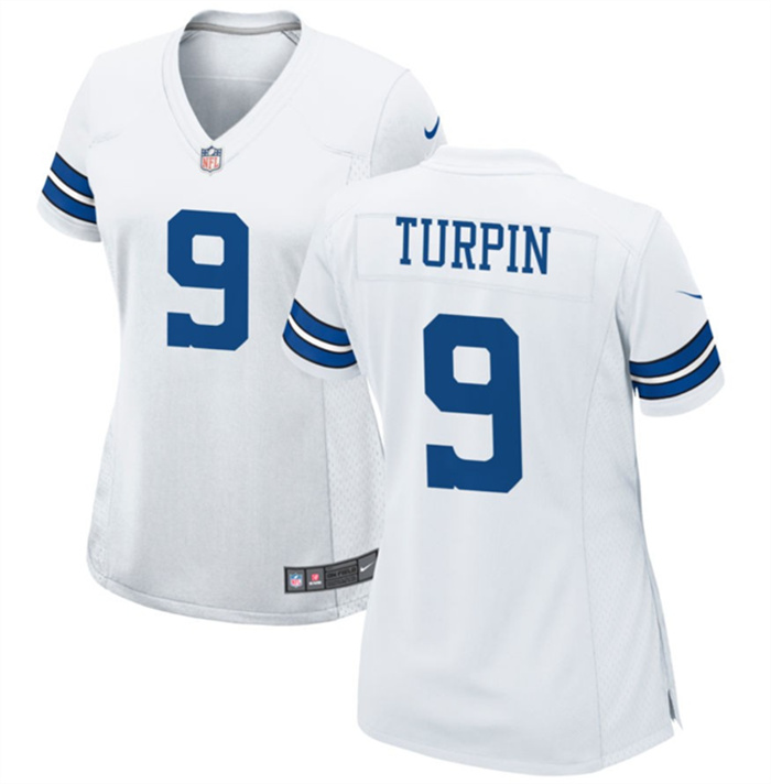 Women's Dallas Cowboys #9 KaVontae Turpin White Stitched Football Jersey(Run Small) Women's Dallas Cowboys #9 KaVontae Turpin White Stitched Football Jersey(Run Small)