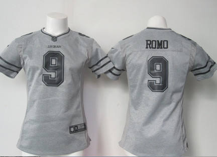 Women's Dallas Cowboys 9 Tony Romo Nike Gray Gridiron Gray Limited Jersey