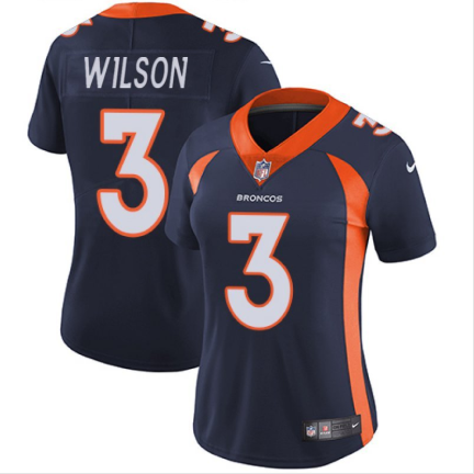 Women's Denver Broncos #3 Russell Wilson Navy Vapor Limited Stitched Jersey(Run Small) Women's Denver Broncos #3 Russell Wilson Navy Vapor Limited Stitched Jersey(Run Small)